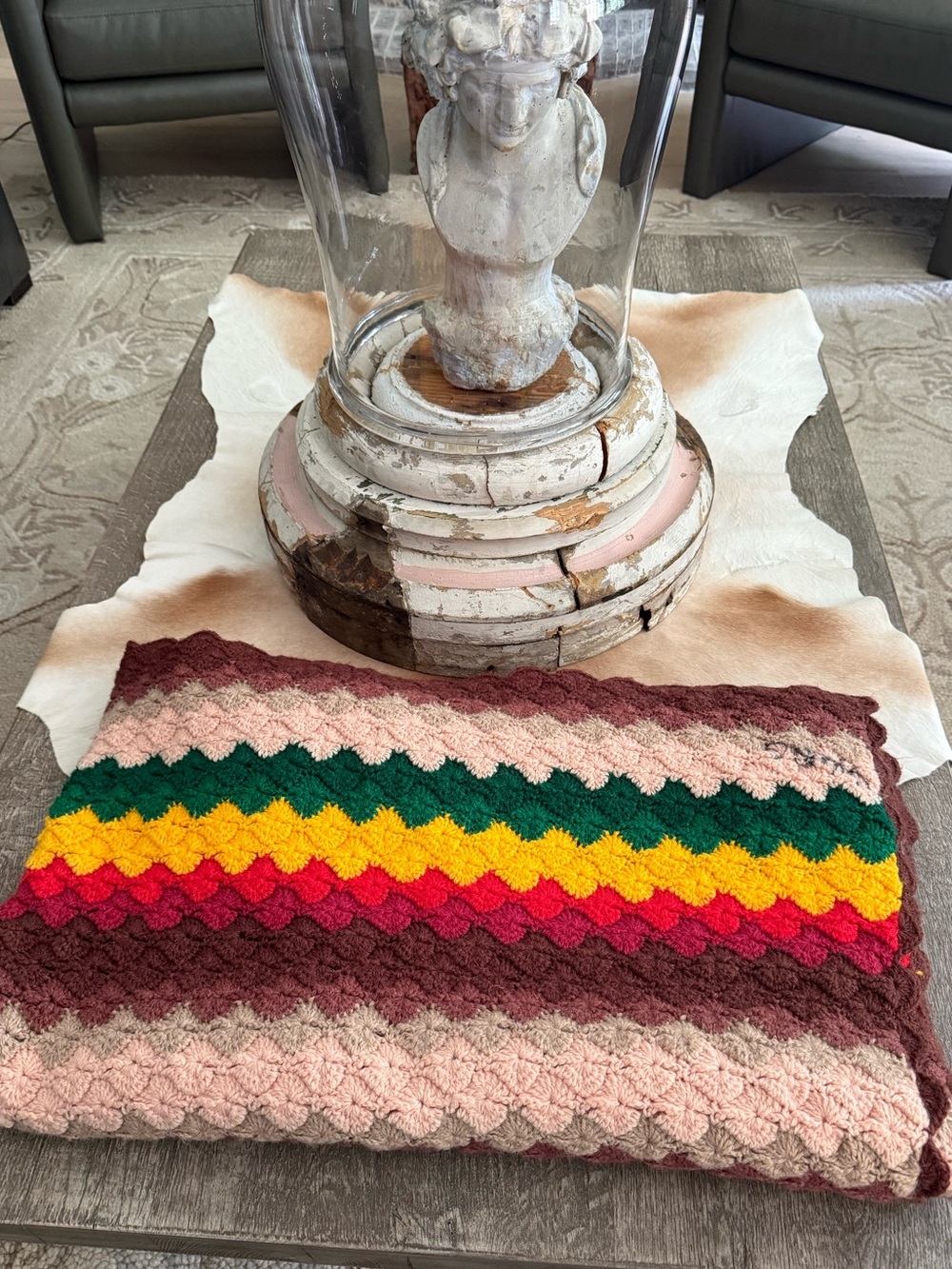 Handcrafted Multicolor Crochet Throw Blanket - Cozy Home Accent - Picture 2 of 14